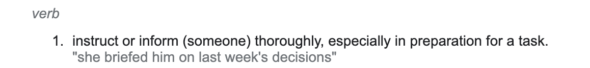 Definition of the word 'Brief'